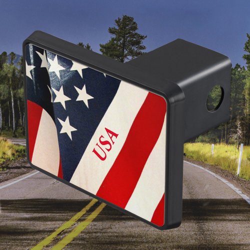 Stars and Stripes Red White and Blue American Flag Hitch Cover