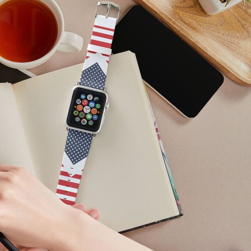 Stars and Stripes Red White and Blue Apple Watch Band