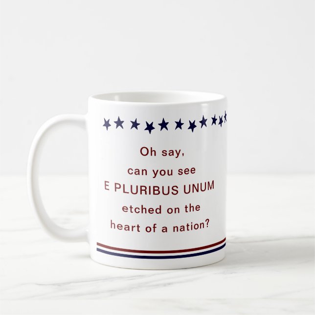 Stars and Stripes Red White and Blue Coffee Mug (Left)