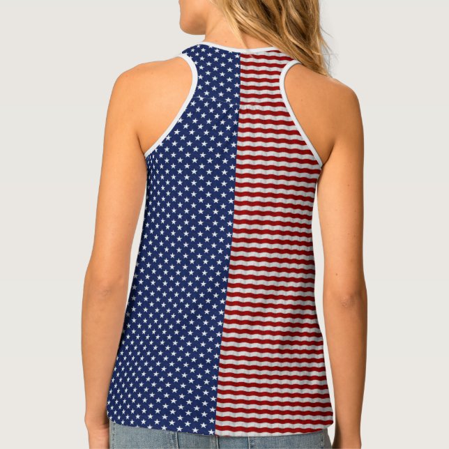 Stars and Stripes Red White and Blue Patriotic Tank Top (Back)