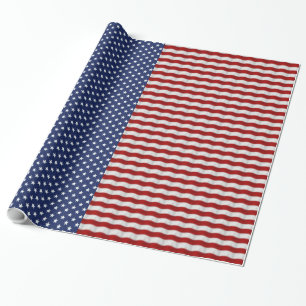Stars and Stripes Red White and Blue Patriotic Wrapping Paper