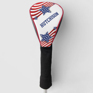 Stars and Stripes Red, White & Blue Personalized Golf Head Cover