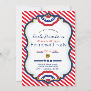 Stars and Stripes Retirement Party Invitation