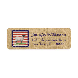 Stars and Stripes Sheep Label