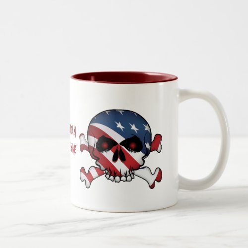 Stars and Stripes Skull Two_Tone Coffee Mug