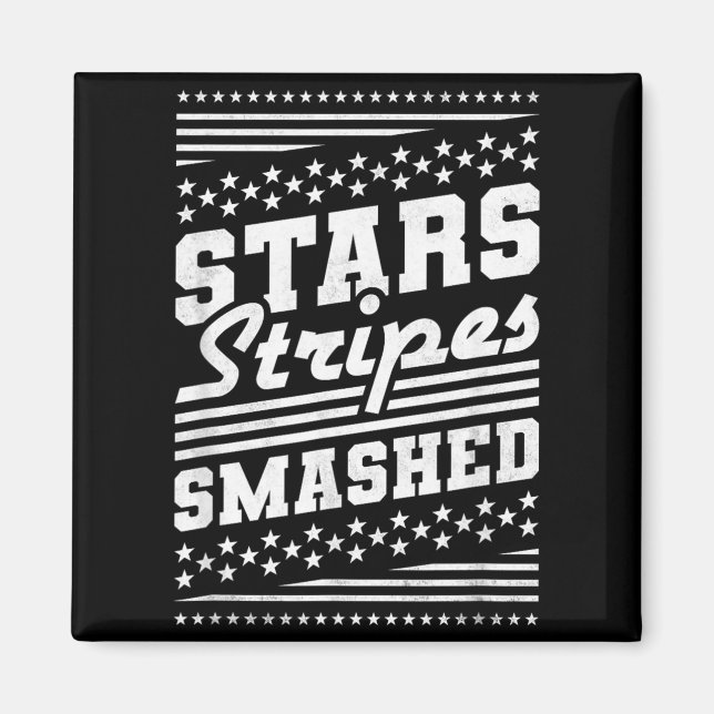 Stars and Stripes Smashed Independence Day Magnet (Front)