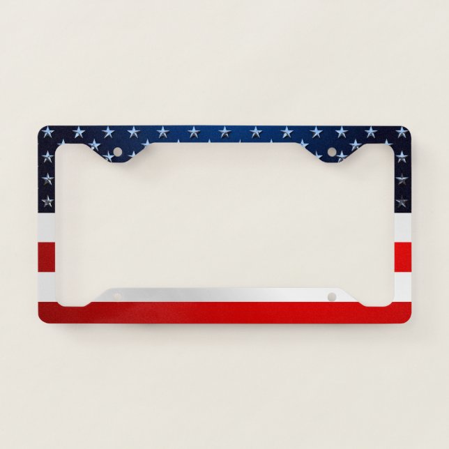 Stars And Stripes Style License Plate Frame (Front)