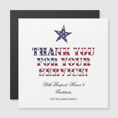 Stars and Stripes Text Thank You for Your Service