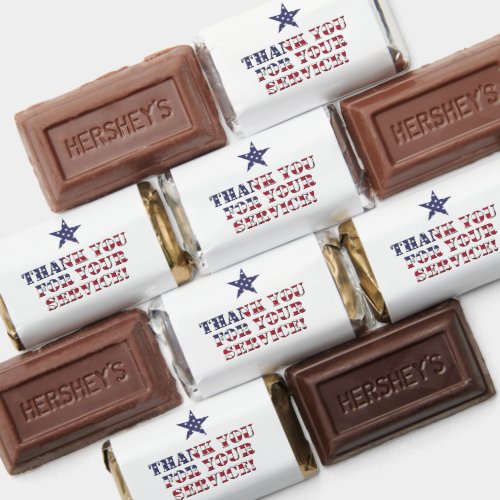 Stars and Stripes Text Thank You for Your Service Hersheys Miniatures