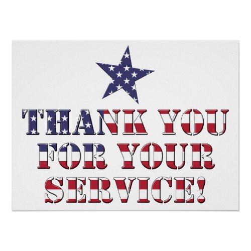 Stars and Stripes Thank You for Your Service Poster