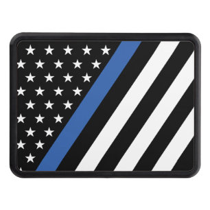 Stars and Stripes Thin Blue Line Hitch Cover