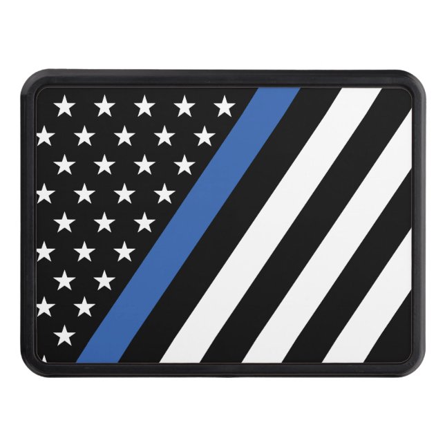 Stars and Stripes Thin Blue Line Hitch Cover (Front)