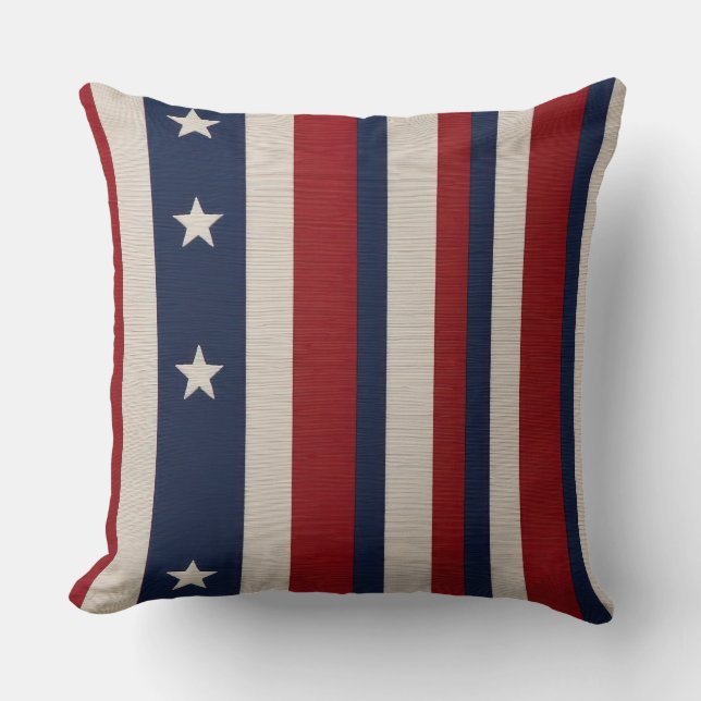 Stars and Stripes Throw Pillow (Front)
