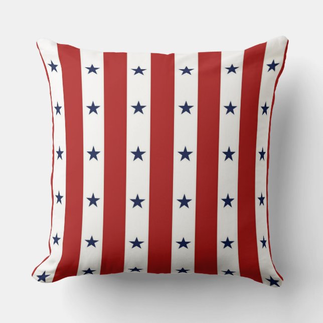 Stars and Stripes Throw Pillow (Front)