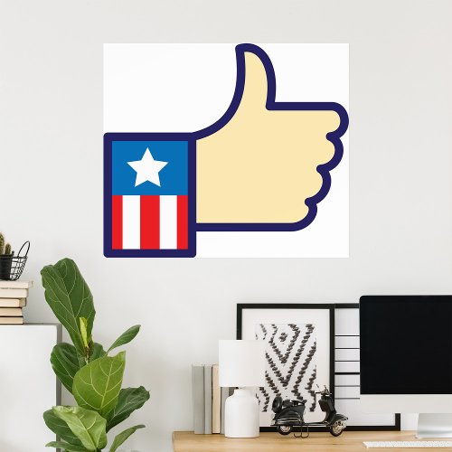 Stars And Stripes Thumbs Up American Poster