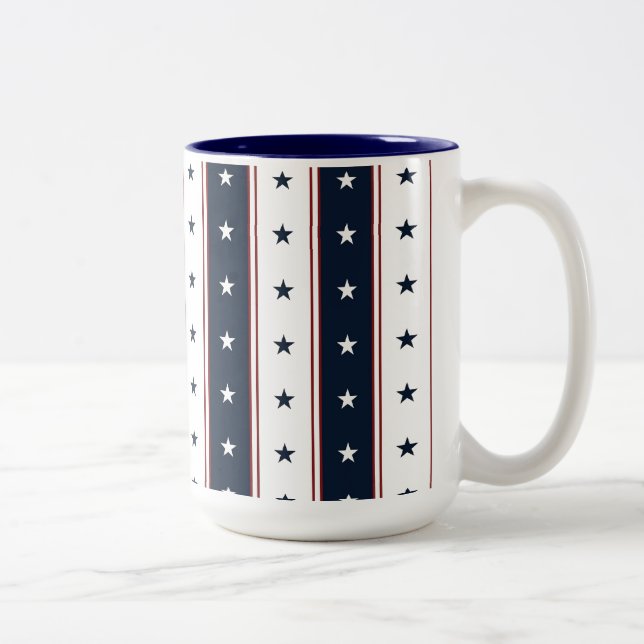 Stars and Stripes Two-Tone Coffee Mug (Right)