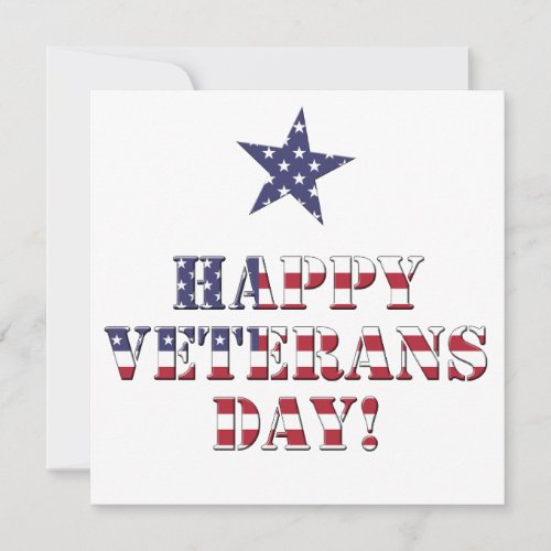 Stars and Stripes Typography Happy Veterans Day Thank You Card