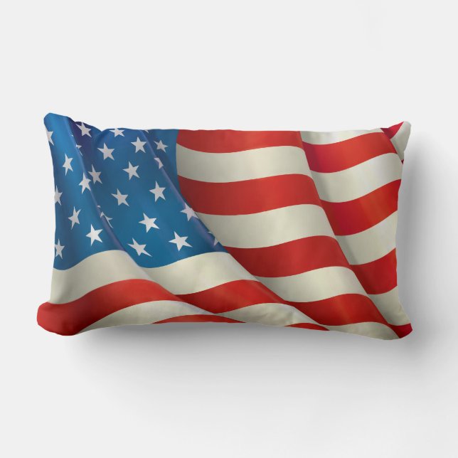 Stars and Stripes U.S. Flag Lumbar Pillow (Front)