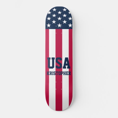 Stars and Stripes US Flag Custom Skateboard