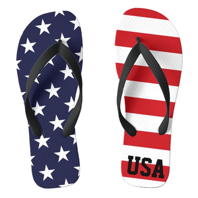 Stars and Stripes US Flag Flip Flops (Footbed)