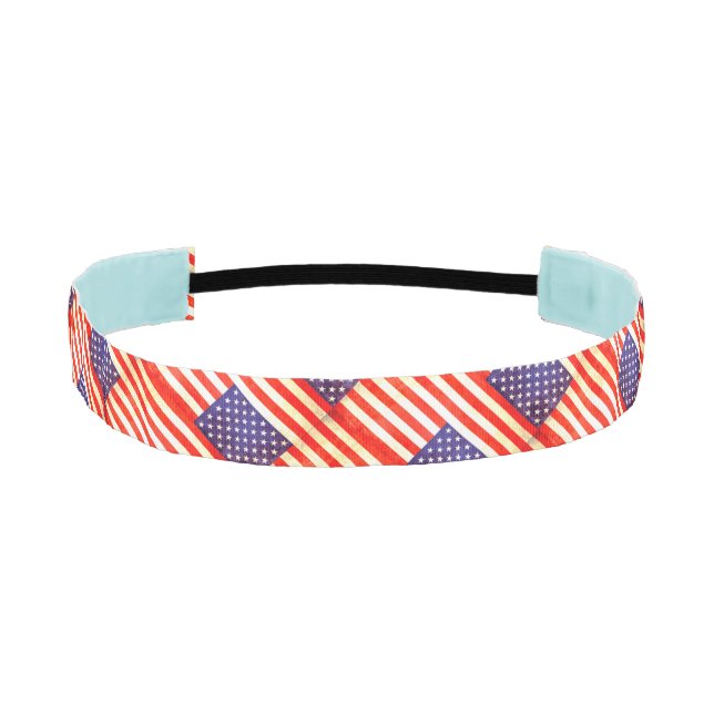 stars and stripes US flag patterned hairband Athletic Headband (Front)