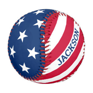 Stars And Stripes USA American Flag Name Baseball