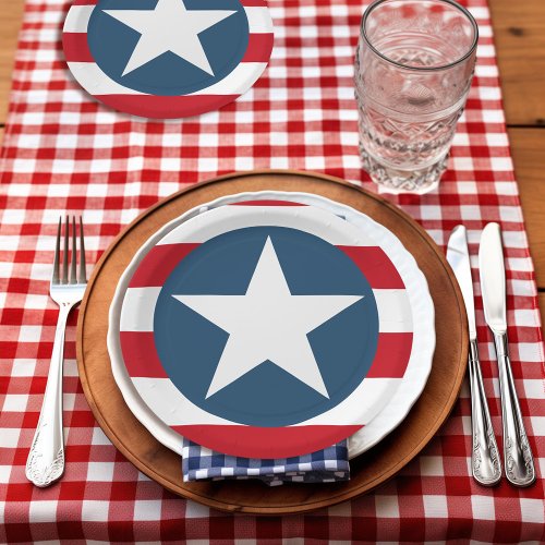 Stars and Stripes USA American Paper Plates