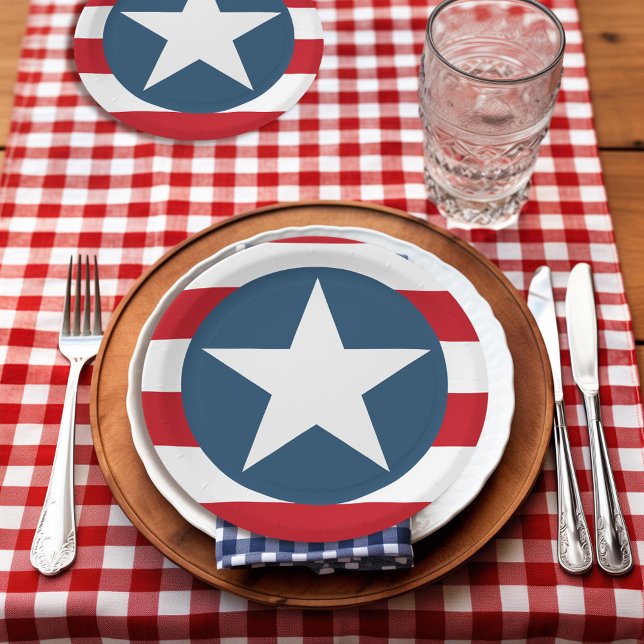 Stars and Stripes USA American Paper Plates (Creator Uploaded)