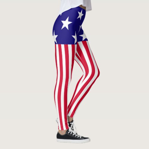 Stars and Stripes USA Decor on Leggings