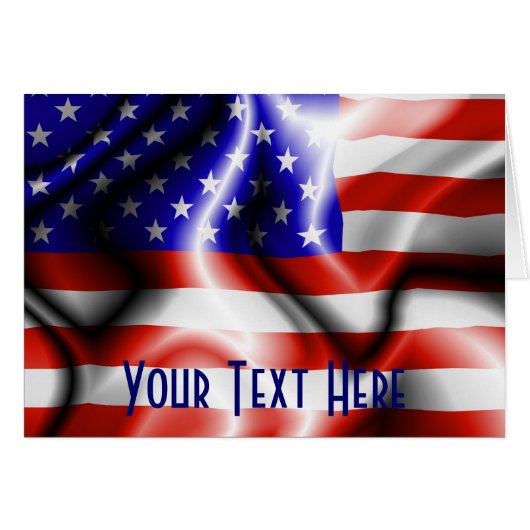 Stars and Stripes USA Flag Card (Front Horizontal)
