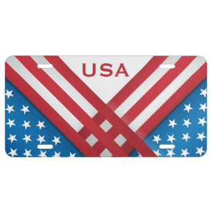 Stars and Stripes USA License Plate