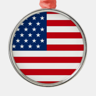 Stars and Stripes USA Metal Ornament