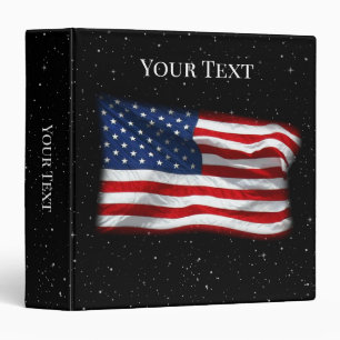 Stars and Stripes USA Patriotic American Flag 3 Ring Binder