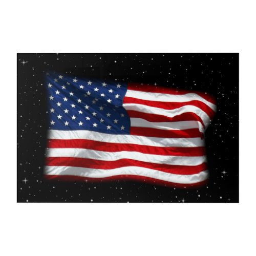 Stars and Stripes USA Patriotic American Flag Acrylic Print