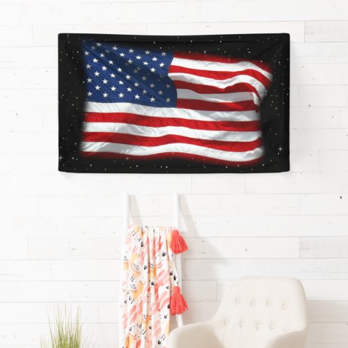 Stars and Stripes USA Patriotic American Flag Banner