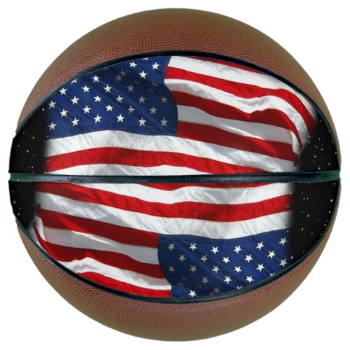 Stars and Stripes USA Patriotic American Flag Basketball