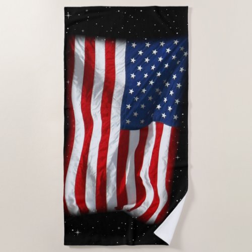 Stars and Stripes USA Patriotic American Flag Beach Towel