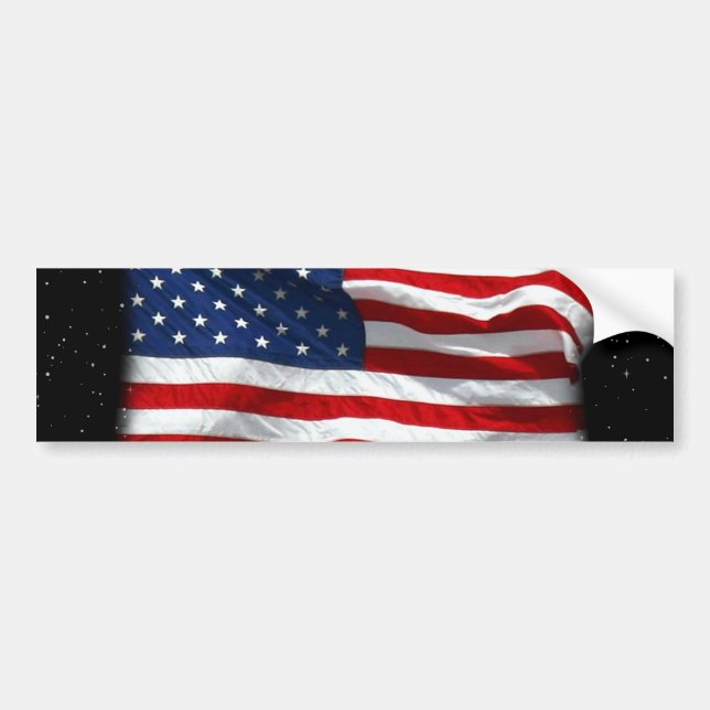 Stars and Stripes USA Patriotic American Flag Bumper Sticker (Front)
