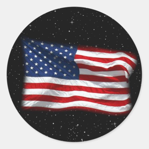 Stars and Stripes USA Patriotic American Flag Classic Round Sticker