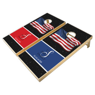 Stars and Stripes USA Patriotic American Flag Cornhole Set