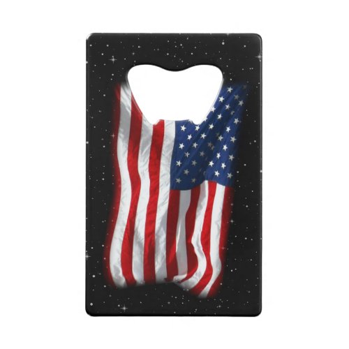 Stars and Stripes USA Patriotic American Flag Credit Card Bottle Opener