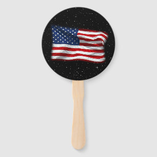 Stars and Stripes USA Patriotic American Flag Hand Fan