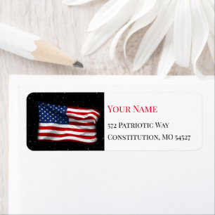 Stars and Stripes USA Patriotic American Flag Label