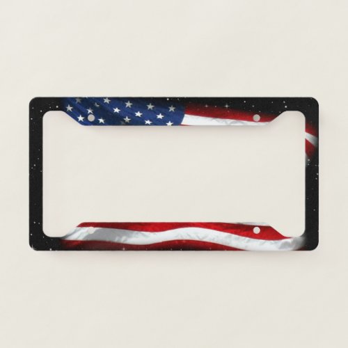 Stars and Stripes USA Patriotic American Flag License Plate Frame