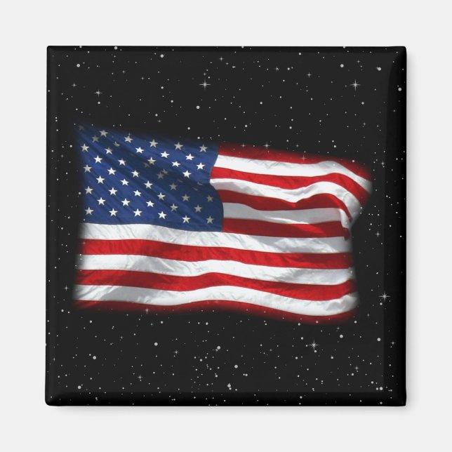 Stars and Stripes USA Patriotic American Flag Magnet (Front)