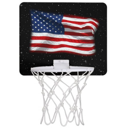 Stars and Stripes USA Patriotic American Flag Mini Basketball Hoop