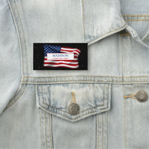 Stars and Stripes USA Patriotic American Flag Name Tag