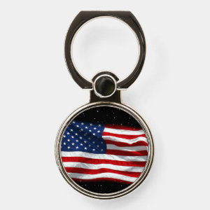 Stars and Stripes USA Patriotic American Flag Phone Ring Stand