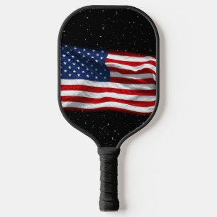 Stars and Stripes USA Patriotic American Flag Pickleball Paddle