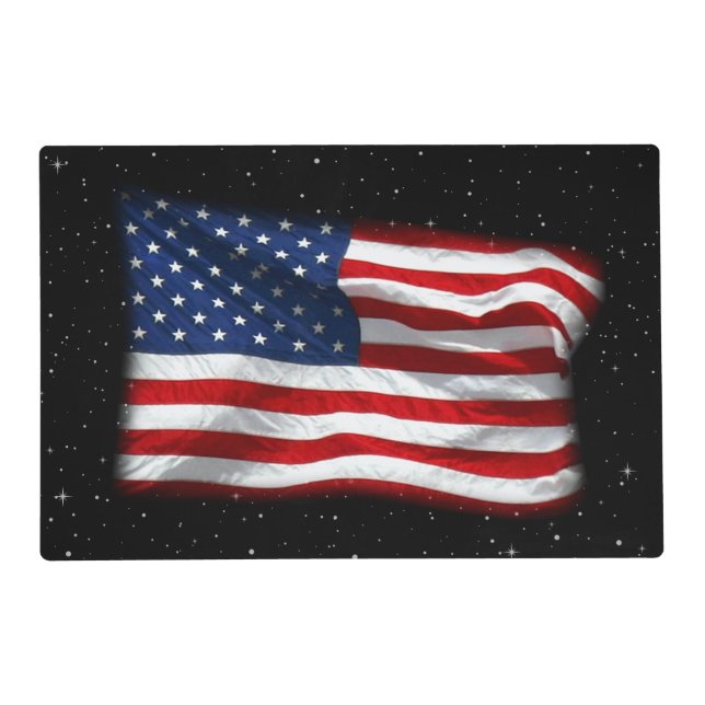 Stars and Stripes USA Patriotic American Flag Placemat (Front)